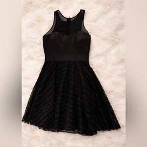 Milly Black Mesh Detail Dress Size 10
